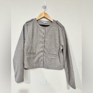 Gray button down jacket size M